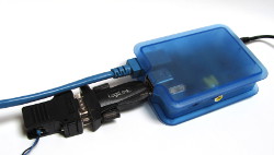 Raspberry Pi mit angesteckten USB nach Seriell und Seriell nach 1-wire Wandlern