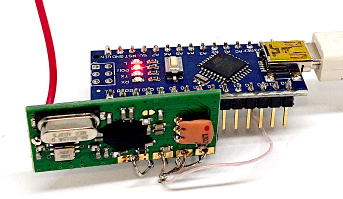 Empfangsmodul RX868-SH mit einem Arduino Nano.