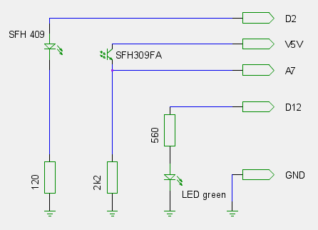 Schaltbild der Lichtschranke